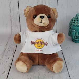 Hard Rock Cafe London Rockin' Teddy Bear Plush Vintage Collectible Retired-Rare